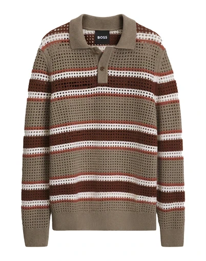Hugo Boss - Relaxed-fit Fincenzo sweatshirt - Open Brown